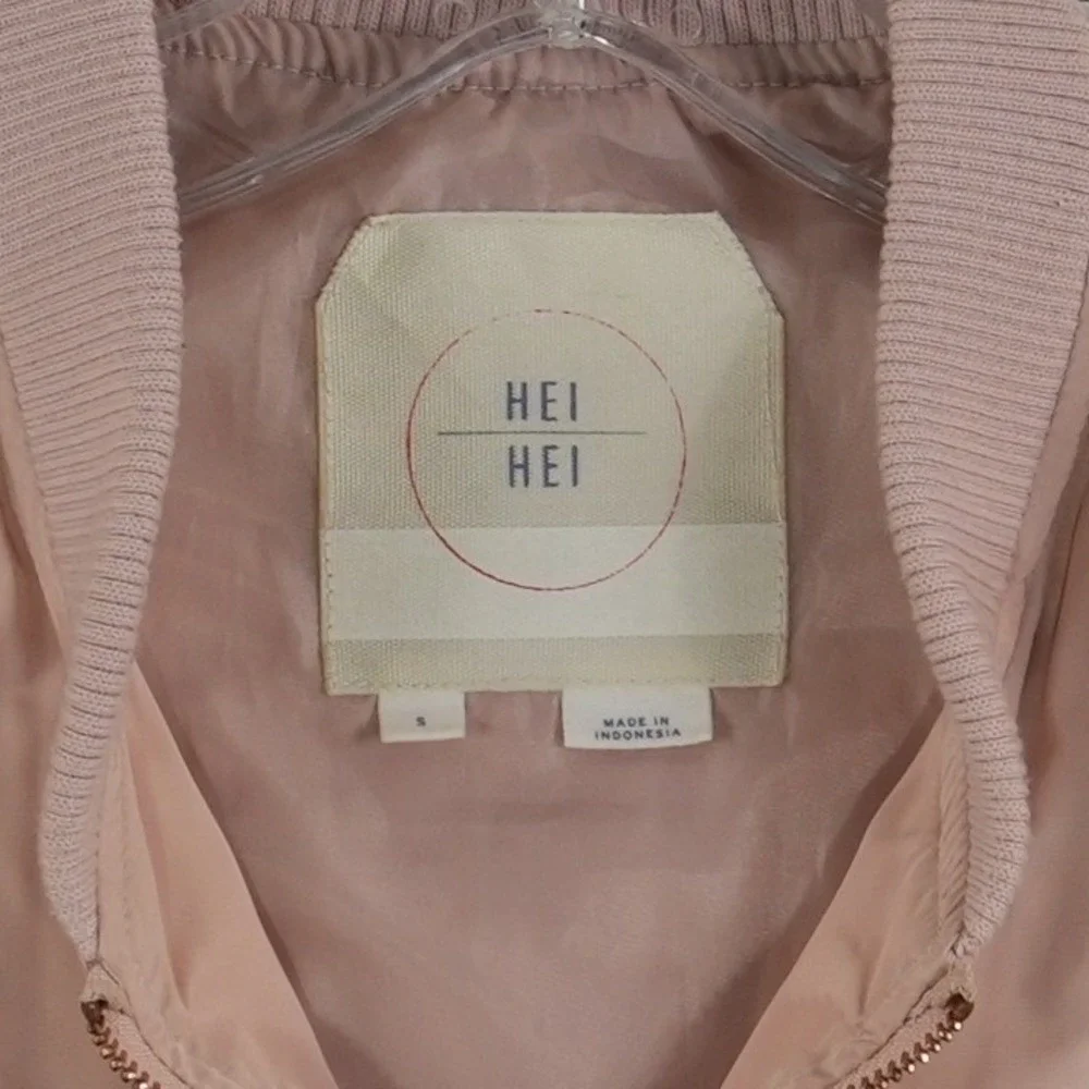 Hei Hei Anthropologie Bomber Jacket Women's‎ Size Small Dusty Rose Pink Full Zip